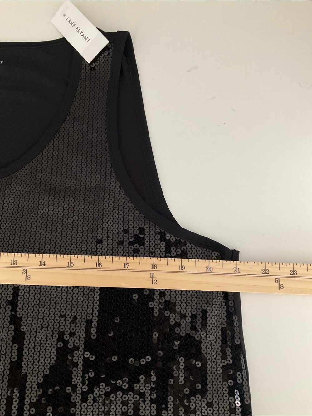 Lane Bryant 14/16 Black Sequined Scoop Neck Tank NWT - Picture 6 of 9
